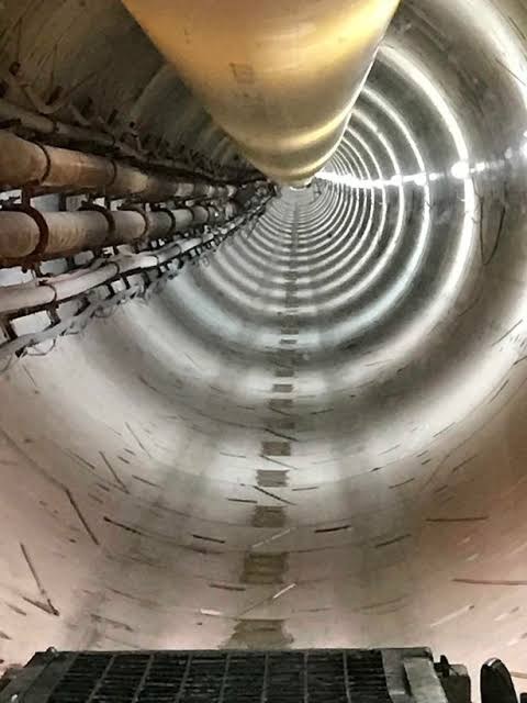 View along the interior of a constructed tunnel