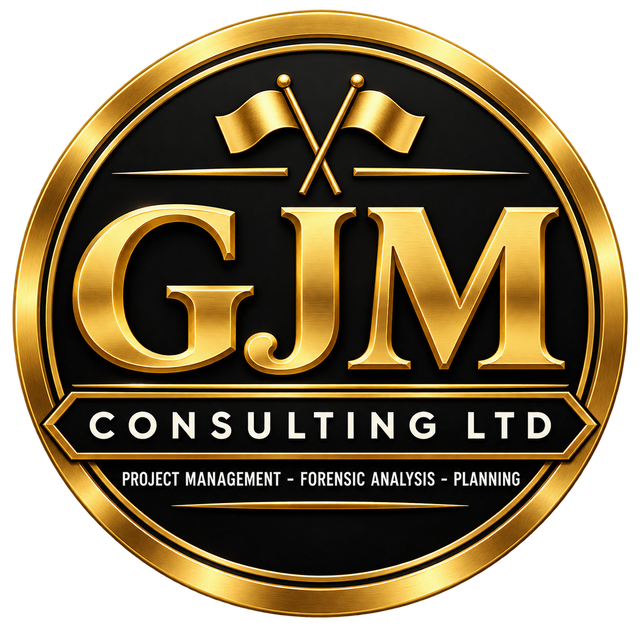 GJM Consulting Ltd gold and black corporate logo